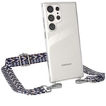 Phone Chain For Samsung Galaxy S23 Ultra Phone Cord Cover Boho Case Dark Blue