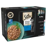 Sheba Select Slices - Wet Cat Food - Pouches for Adult Cats - Fish Collection in Gravy – 12 x 85 g