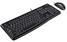 Logitech MK120 Wired Keyboard and Mouse Combo for Windows, QWERTY US International Layout - Black