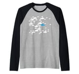 Fish swim against current in the sea swim against the waves Raglan Baseball Tee