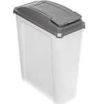 25L Slimline Kitchen Bin & Lid Plastic Waste Rubbish Bin Storage Container Grey