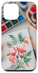 Coque pour iPhone 12 mini Palette de peintures à l'aquarelle et pinceaux artistes peintres