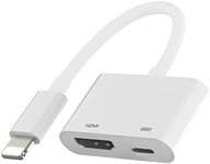 [Certifié Apple MFi] Adaptateur Lightning vers HDMI AV numérique, pour iPad Adaptateur iPhone vers HDMI 1080P avec port de charge Lightning compatible avec les modèles iPhone, iPad et iPod et les projecteurs de moniteurs TV, lot de 2