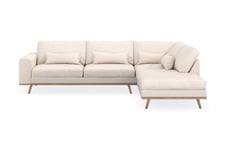 2,5-sits L-Soffa Haga Höger Linne - 2 sits soffa med divan Beige