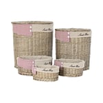 Korgset DKD Home Decor Röd Beige Naturell vide Cottage 51 x 37 x 56 cm (5 Delar) (5 antal)