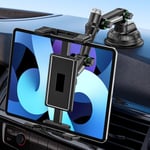 GlasFlength Support Tablette Voiture pour Tableau de Bord, Porte Tablette Ventouse Fits 4.7-9.7 Pouces Tablettes et Téléphones Rotatif à 360° Réglable Support Ipad pour Voiture Bureau (Noir)