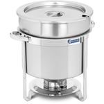 Chafing Dish Professionnel Bain-Marie Chauffe-Plat Couvercle Rond 10,5L 1Brûleur