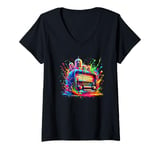 Womens Splash Art Vintage Radio Antique Radios V-Neck T-Shirt