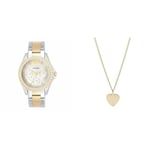 Fossil Montre pour Femmes Riley, Mouvement Quartz Multifonctions, Es3204 Collier pour Femmes Vintage Iconique, Longueur Totale : 45.7 Cm + 5.1 Cm Chaîne D'Extension Collier, JF03080710