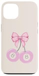 Coque pour iPhone 13 Coquette 8 boules rose cerise