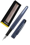 Online Eleganza Stylo plume, en métal, design Diamond Night, épaisseur de plume M, clip en métal, avec cartouche d'encre, couleur de l'encre : bleu, pour cartouches d'encre standard, emballage cadeau