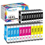 HALLOLUX 16 XL Compatible Cartouches d'encre Remplacement pour Epson 16XL pour Workforce WF-2010 WF-2510 WF-2520 WF-2530 WF-2540 WF-2630 WF-2650 WF-2660 WF-2750 (Noir Cyan Magenta Jaune, 20-Pack)