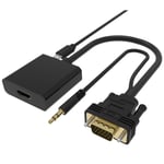 HDMI til VGA kabel med lyd - 1 m