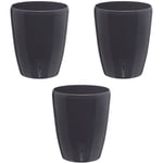 Lot de 3 pots pour orchidées avec réserve d'eau - Orchidea anthracite 2 litres