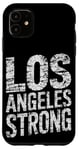 Coque pour iPhone 11 Design typographique vieilli solide de Los Angeles