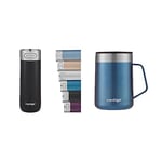 Contigo Luxe Autoseal Travel Mug, Stainless Steel Thermal Mug, Vacuum Flask, Leakproof Tumbler & Streeterville Desk Mug, Insulated Coffee Mug with Stainless Steel Handle, Coffee to go Mug with lid