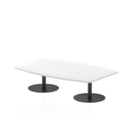 Italia 1800mm High Gloss Coffee Table White Top 475mm High Black Leg