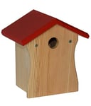 Dehner Natura Smilla Nichoir pour Oiseaux Sauvages en pin Rouge/Naturel 19,5 x 22,5 x 16,5 cm