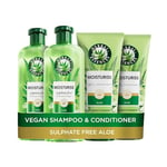 Herbal Essences Sulphate Free Shampoo and Conditioner Set For Dry Hair Including Curly and Wavy, Hydrate, Cleanse and Nourish, Sulfate Free & Vegan, VALUE PACK, 2x350ml Shampoo, 2x 250ml Conditioner