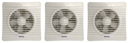 3 x Vent Axia 454059 Silhouette 150X Extractor Fans 150 mm /6 Inch (Standard)