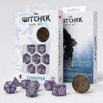 Witcher Yennefer Lilac & Gooseberries Poly Purple /White w /Coin (7) Terningsett, Witcher - Rollespill fra Outland