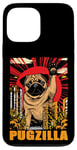 Coque pour iPhone 13 Pro Max Retro Pug Pugzilla Funny Dog Lover Japanese Movie Poster