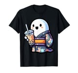 Ghost Drinking Bubble Tea Japanese Kimono T-Shirt