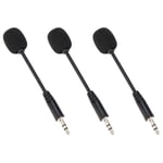 3x 3.5mm Jack Adjustable Flexible Extended Mini Mic For Computer Mobile Phon Set