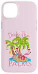 iPhone 14 Plus Deck The Palms Trees Christmas Lights Flamingos Coastal Case