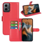 Moto G34      Pu Wallet Case    [Red]