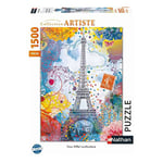 Nathan - Puzzle 1500 pièces - Tour Eiffel multicolore - Lars Stewart - Adultes et enfants dès 14 ans - Puzzle de qualité supérieure - Collection Artiste - 87813