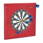 Relaxdays Bordure de protection carrée "R6" cible jeu de fléchettes dartboard 4 pièces EVA HxlxP: 71 x 71 x 3 cm, bordeaux