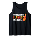 Flames Bottle Spicy Food Hot Chili Sauce Red Pepper Jalapeno Tank Top