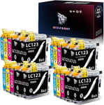 20 Pack Cartouches d'encre LC123XL LC123 LC 123 Utilisable avec Les imprimantes Brother MFC J470DW DCP J152W MFC J6920DW (8 Noir 4 Cyan 4 Magenta 4 Jaune)