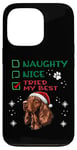 iPhone 13 Pro Cute Irish Setter Dog Christmas Naughty Nice Tried my Best Case