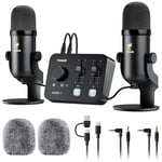 TONOR Ensemble D'équipements Micro ASMR, Microphone à Double Condensateur avec Interface Audio, Audio 3D Immersif, Son Clair, Contrôle du Volume, Kit pour ASMR, Podcast, Enregistrement, Noir