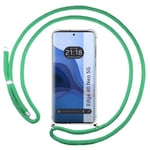 Tumundosmartphone Étui pendentif transparent pour Motorola Edge 40 Neo 5G avec cordon vert d'eau