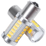 2 Pcs 1156Py Bau15S Py21W Led 33 Smd Voiture Tour De Queue Frein Inverse Signal Ampoule y