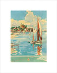 Wee Blue Coo TRAVEL ENGLAND MALDON BRITISH RAILWAYS HARBOUR SAIL BOAT FRAMED PRINT B12X7840