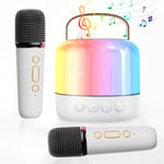 Mini Karaoke Maskin för Barn Vuxna: 2MIC Bärbar Bluetooth Högtalare med Trådlös Mikrofon - Karaoke för Flickor Ålder 4 5 6 7 8 9 10 11+ År Gammal