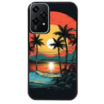 Coque noire pour Honor 200 LITE hawaii palmier