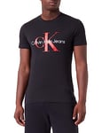 Calvin Klein Jeans Core MONOLOGO Slim Tee J30J320935 T-Shirts Manches Courtes, Noir (CK Black/Salsa), L Homme