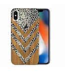 Coque iphone XS MAX effet bois leopard camouflage transparente