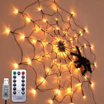 Lanterne led en toile d'araignée, lumière d'ambiance intérieure, décoration d'halloween, blanc chaud, usb + télécommande