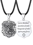 S925 Silver Michael Pendant Necklaces, Irregular Shaped Saint Michael Bible Necklace, Christian Jewelry for Husband Father