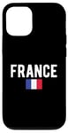 Coque pour iPhone 12/12 Pro Drapeau de la France avec nom de la France pour les Français et ceux qui aiment la France