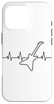 Coque pour iPhone 16 Pro Rock Music Heartbeat Guitare électrique pour guitariste