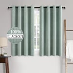 MIULEE Rideaux Opaques Rideaux isolants Thermiques avec Oeillets Rideaux en Lin 100% Opaques Rideaux occultants de Protection Contre Le Froid pour Le Salon Lot de 2, 140 x 160 cm Vert d'eau