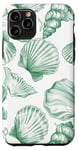 iPhone 11 Pro Green Seashell Pattern, Preppy Aesthetic, Cute Summer, Beach Case