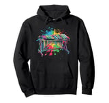 Marimbist Musician Vibraphonist Watercolor Splash Marimba Pullover Hoodie